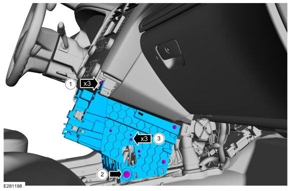 Ford Fusion. SYNC Module [APIM] to Universal Serial Bus (USB) Port Cable - Police. Removal and Installation