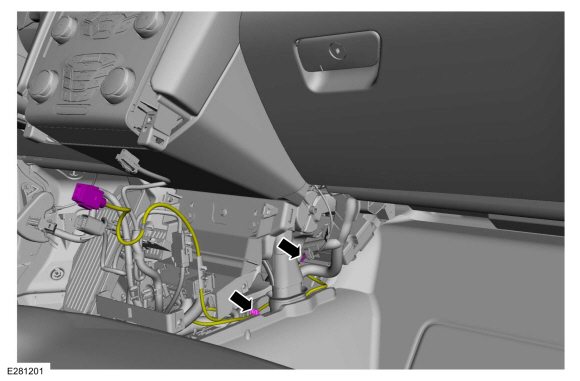 Ford Fusion. SYNC Module [APIM] to Universal Serial Bus (USB) Port Cable - Police. Removal and Installation