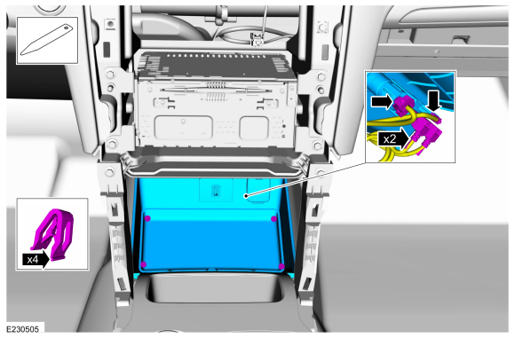 Ford Fusion. SYNC Module [APIM] to Universal Serial Bus (USB) Port Cable. Removal and Installation