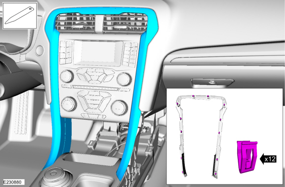 Ford Fusion. SYNC Module [APIM] to Universal Serial Bus (USB) Port Cable. Removal and Installation