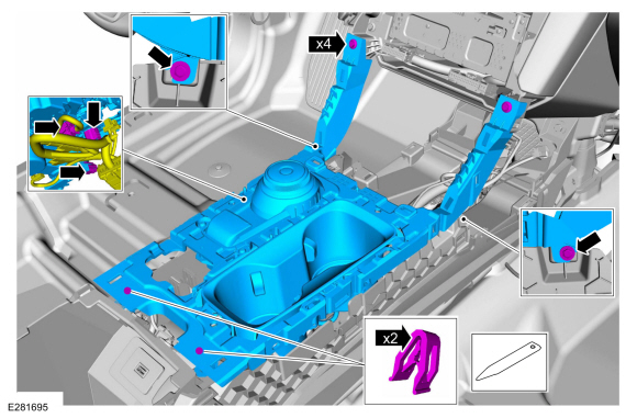 Ford Fusion. SYNC Module [APIM] to Universal Serial Bus (USB) Port Cable. Removal and Installation