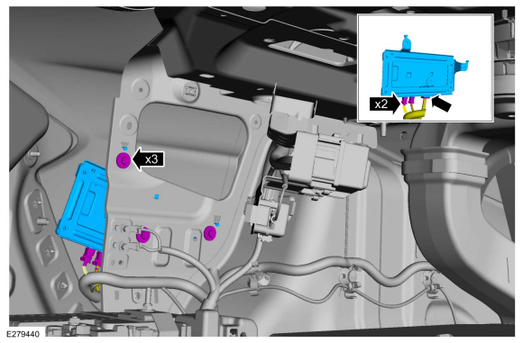 Ford Fusion. Telematics Control Unit (TCU) Module. Removal and Installation