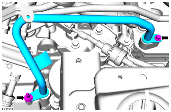 Ford Fusion. Transmission Fluid Cooler Tubes - 1.5L EcoBoost (110kW/150PS) – I4. Removal and Installation