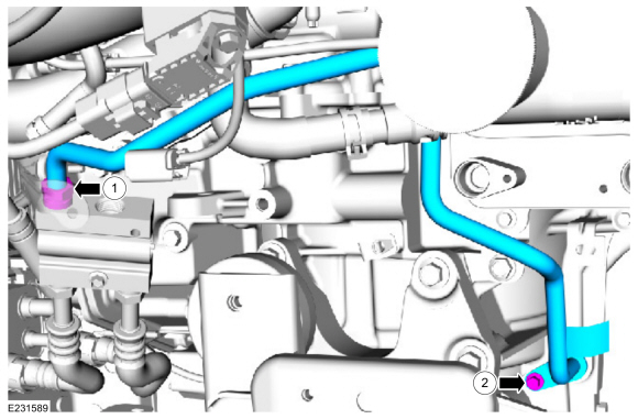 Ford Fusion. Transmission Fluid Cooler Tubes - 1.5L EcoBoost (110kW/150PS) – I4. Removal and Installation