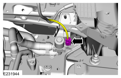 Ford Fusion. Transmission Fluid Heater Coolant Control Valve. Removal and Installation