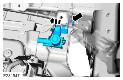 Ford Fusion. Transmission Fluid Heater Coolant Control Valve. Removal and Installation