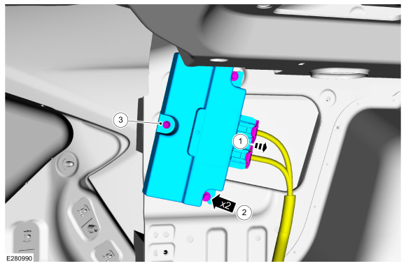 Ford Fusion. Vehicle Dynamics Control Module (VDM). Removal and Installation