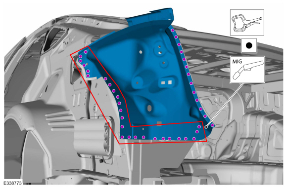 Ford Fusion. Water Drain Panel. Removal and Installation