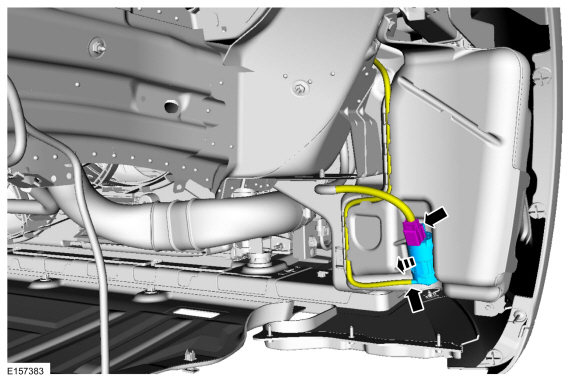 Ford Fusion. Windshield Washer Pump. Removal and Installation