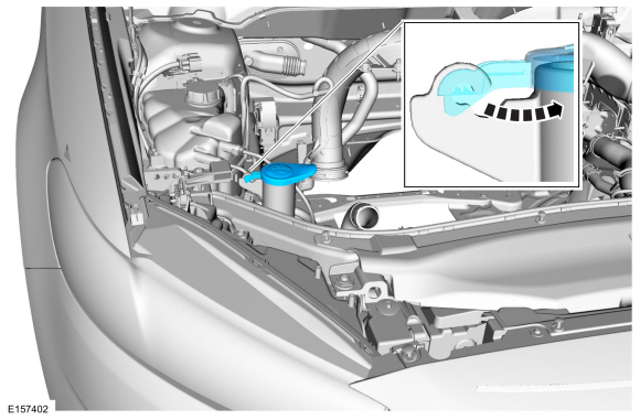 Ford Fusion. Windshield Washer Reservoir. Removal and Installation