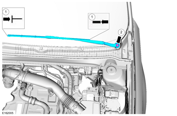 Ford Fusion. Windshield Wiper Pivot Arm. Removal and Installation